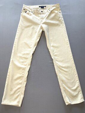 Ralph Lauren Sport Corduroy Pants Women Creme Straight Leg Full Length Size 12